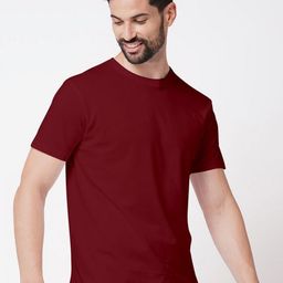 Wear Your Opinion Men Solid Maroon Cotton T-shirt-image-99
