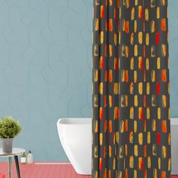 ArtzFolio Grey & Yellow Printed Waterproof Polyester Shower Curtain-image-95