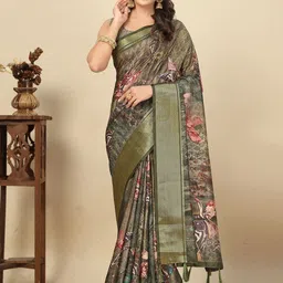 J 6 DESIGNER Woven Design Floral Print Saree-picture-14