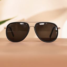 Garry Gobbs Unisex Black Lens & Gold-Toned Aviator Sunglasses with-image-34