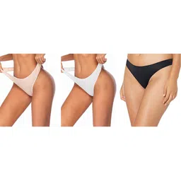 Diving Deep Women Pack of 3 Cotton Assorted Thongs Briefs-picture-34
