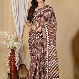 DipDiya Striped Pure Cotton Handloom Taant Saree-image-98