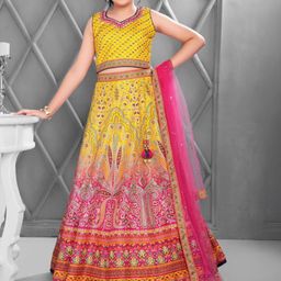 JAY NAGNATH FAB Girls Printed Tie and Dye Ready to Wear Lehenga & Blouse With Dupatta-picture-39