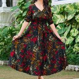 VIBE VISION Women Floral Printed Kurta-image-6