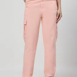 COSMIC TRIO Women Relaxed Straight Leg Loose Fit Cargos Trousers-image-90