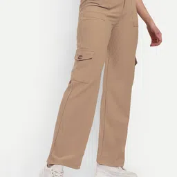 Next One Women Smart Straight Fit High-Rise Easy Wash Corduroy Trousers-image-105