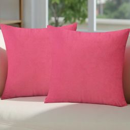 IVAZA Set of 4 Pink Velvet Square Cushion Covers-27