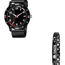 Miss Perfect Men Round Dial & Bracelet Style Straps Analogue Watch And A Bracelet jk_636-picture-46