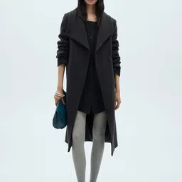 MANGO Shawl Collar Longline Overcoat-image-38