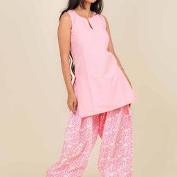 MONOMEE Women Floral Printed Pure Cotton Kurti with Salwar-picture-33