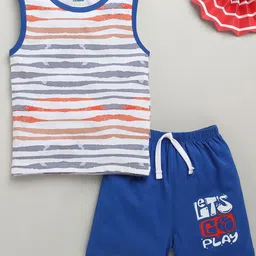 BUMZEE Boys Striped T-shirt with Shorts-image-86