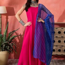 InWeave Women Regular Kurta with Palazzos & With Dupatta-image-18