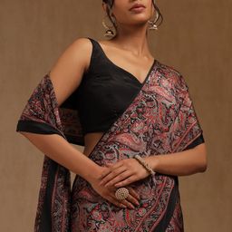 Soch Paisley Printed Pure Crepe Saree-picture-1