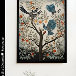 SOWPEACE White & Teal 1 Piece Canvas Birds and Animals Wall Photographs-image-104