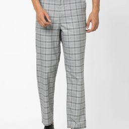 Celio Men Checked Regular Fit Mid-Rise Regular Trousers-picture-29