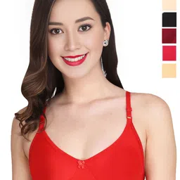 Liigne Women Pack of 6 Solid Full Coverage Bra-image-57