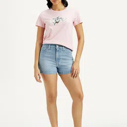Levis Women Mid Rise Denim Wedgie Shorts-picture-32