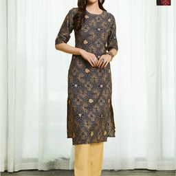 HERE&NOW Women Floral Printed Regular Kurta with Trousers-58