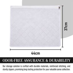 Kuber Industries Grey Pack of 3 Flower Quilted With Top Visible Window Organisers image 3
