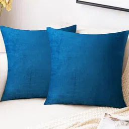 IVAZA Blue Set of 2 Velvet Square Cushion Covers-20