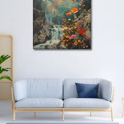 OLIVE TREE Blue & Brown Floral and Botanical Canvas Wall Paintings-picture-44