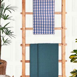 Aura Blue & White 3 Pieces Striped Cotton 210 GSM Bath Towel-image-76