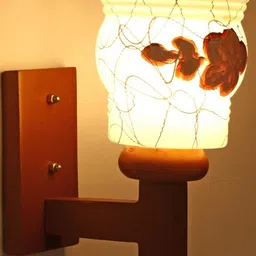 Somil Premium Designer Glass Wall / Night Lamp Elegant & Stylish Dcor Accent for Modern Interiors, color- Brown, White, Size:- 19 X 28 X 29.5 CM-image-77
