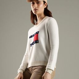 Tommy Hilfiger Europe Women Brand Logo Embroidered Crew Neck Pullover-image-45