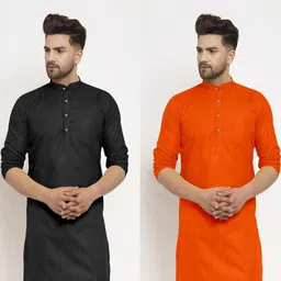 Krudha Men Solid Straight Kurta (Multicolor)-image-103
