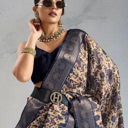 Rekha Maniyar Floral Printed Zari Saree-picture-20