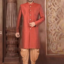 RANAK Mandarin Collar Sherwani Set-image-67