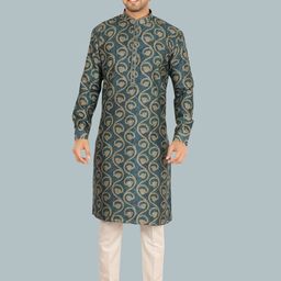 Ethniks Neu-Ron Men Ethnic Motifs Printed Regular Kurta with Pyjamas-image-86