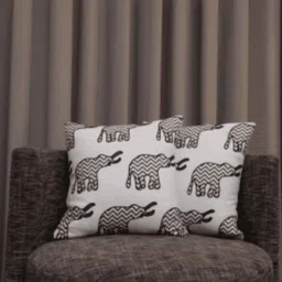 LUSHLYF Tufted White & Black 2 Pieces Quirky Printed Cotton Square Cushion Covers-50