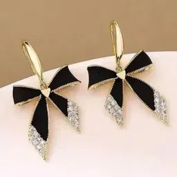 DressBerry Stainless Steel Artificial Stones Studded Contemporary Drop Earrings-47