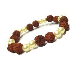 Divine souvenirs Unisex Woooded Artificial Beaded Elasticated Bracelet-image-65