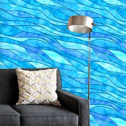 ArtzFolio Printed UV-Resistant Anti-Bacterial Watercolor Wavy Lines Peel & Stick Wallpaper-image-65