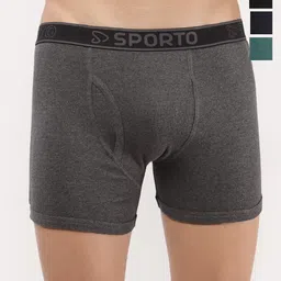 Sporto by Macho Pack Of 4 Cotton Mid Rise Trunks M1030_A1-B1-N1-Prt1-L-picture-34