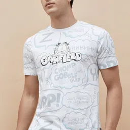 Fame Forever by Lifestyle Men Garfield Typography Printed Round Neck T-shirt-picture-3