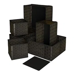 Kuber Industries Black Set of 6 Regular Drawer Organiser Organisers-27