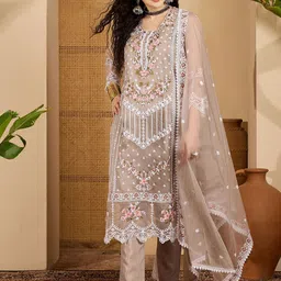 Sangria Embroidered Kurta With Trousers & Embroidered Dupatta-image-73