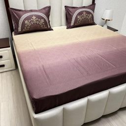 Pure Decor Maroon Geometric Printed Pure Cotton 240 TC King Bedsheet Set 2.74 m x 2.74 m-image-64