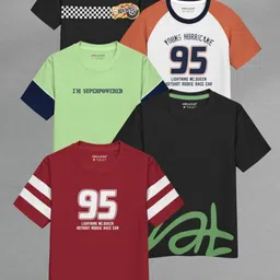 HELLCAT Boys 5 Printed Applique T-shirt-image-89