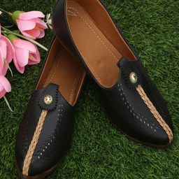 KRITARTH Men Textured Leather Mojaris-image-89
