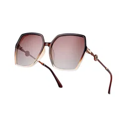 HASHTAG EYEWEAR Women Brown Lens & Brown Square Sunglasses with-picture-6
