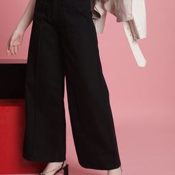 Bene Kleed Women Cotton Wide Leg High-Rise Jeans-image-6