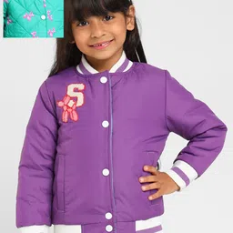 Somersault Girls Cotton Reversible Padded Jacket with Patchwork-image-55