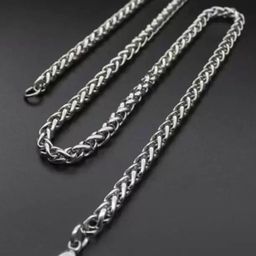 Peora Men Silver-Plated Stainless Steel Wheat Minimal Chain-image-46