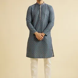 Manyavar Ethnic Motifs Printed Straight Kurta with Pyjamas-image-56