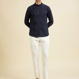 Manyavar Men Splendour Men Mandarin Collar Short Kurta-picture-45