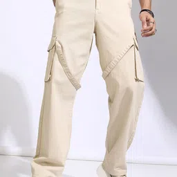 HIGHLANDER Men Straight Fit Cargos Trousers-picture-12